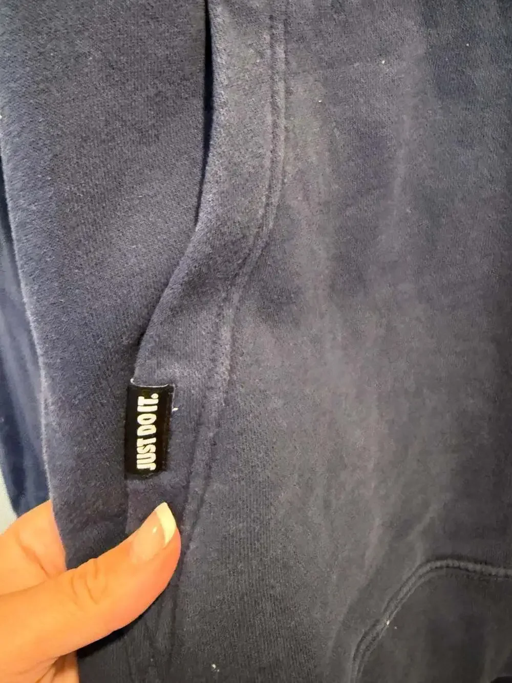Nike Sportswear Just Do It Circle Logo Graphic Pullover Hoodie Navy Blue